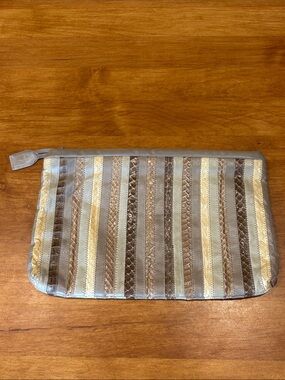 ANNE KLEIN for CALDERON Vintage Clutch w/ Rings for Strap Leather Exotic Leather